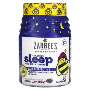 Thực phẩm chức năng Zarbee's Children's Sleep with Melatonin Ages 3+ Natural Berry 50 Gummies 858438005438