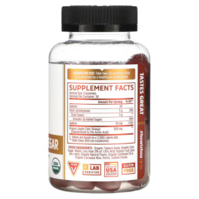 Thành phần vi chất của Zhou Nutrition Apple Cider Vinegar Harvest Apple 60 Vegan Gummies 669191679640