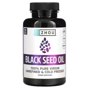 Thực phẩm chức năng Zhou Nutrition Black Seed Oil 60 Veggie Capsules 859805006010