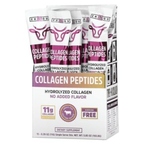 Thực phẩm chức năng Zhou Nutrition Collagen Peptides Hydrolyzed Collagen Unflavored 15 Stix 0.39 oz (11 g) Each 669191567329