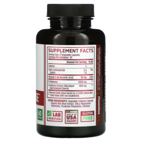 Thành phần vi chất của Zhou Nutrition Cran-Defense 60 Capsules 859805006089