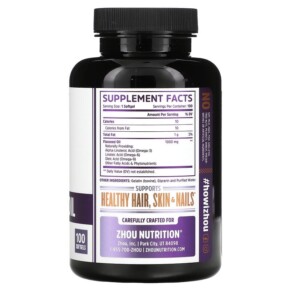 Thành phần vi chất của Zhou Nutrition Flaxseed Oil Cold-Pressed 100 Softgels 859805006119