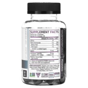 Thành phần vi chất của Zhou Nutrition Gut Guru Blue Raspberry 60 Vegan Gummies 669191811811