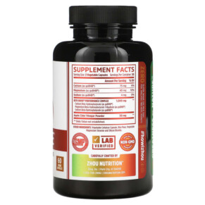 Thành phần vi chất của Zhou Nutrition Keto Drive With Apple Cider Vinegar 60 Veggie Capsules 669191385916