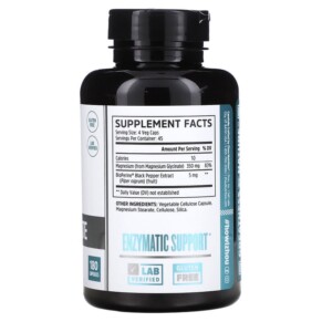 Thành phần vi chất của Zhou Nutrition Mag Glycinate 87 mg 180 Capsules 669191235136
