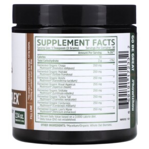 Thành phần vi chất của Zhou Nutrition Mushroom 8-Plex Powder 2.14 oz (60 g) 669191172332