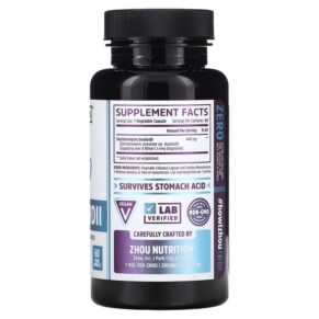 Thành phần vi chất của Zhou Nutrition Saccharomyces Boulardii Gastrointestinal Probiotic 8 Billion 60 Veggie Capsules 669191820165