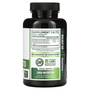 Thành phần vi chất của Zhou Nutrition Saw Palmetto 100 Veggie Capsules 859805006300