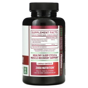 Thành phần vi chất của Zhou Nutrition Tart Cherry Extract + Celery Seed 60 Veggie Capsules 859805006348