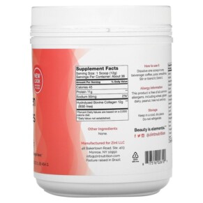 Thành phần vi chất của Zint Pure Grass-Fed Collagen Peptides 16 oz (454 g) 817516026109