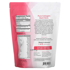 Thành phần vi chất của Zint Pure Grass-Fed Collagen Peptides Unflavored 16 oz (454 g) 817516023016