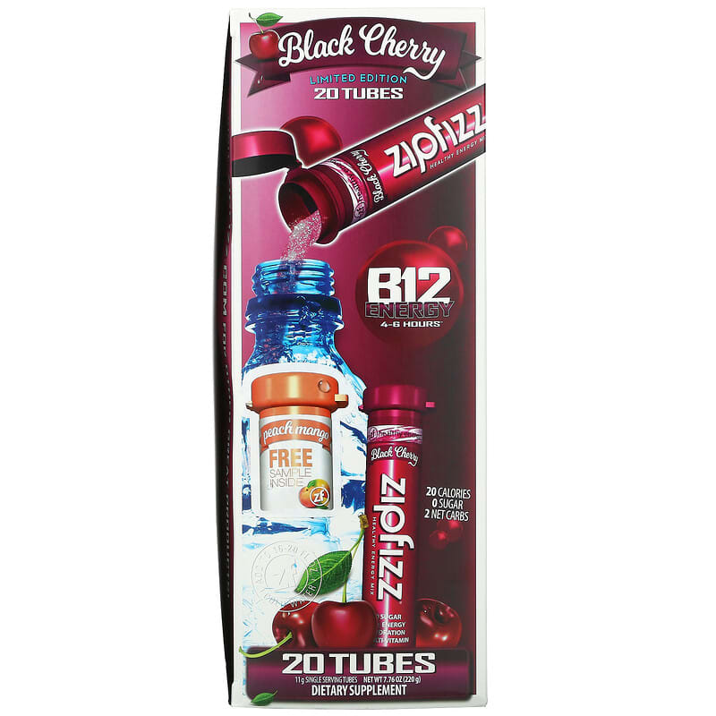 Zipfizz Healthy Sports Energy Mix with Vitamin B12 Black Cherry 20 Tubes 0.39 oz (11 g) Each 2 Thành phần vi chất của Zipfizz Healthy Sports Energy Mix with Vitamin B12 Black Cherry 20 Tubes 0.39 oz (11 g) Each 893811000976