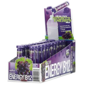 Thực phẩm chức năng Zipfizz Healthy Sports Energy Mix with Vitamin B12 Grape 20 Tubes 0.39 oz (11 g) Each 893811000273